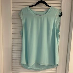 Women’s turquoise blouse with cap sleeves size large